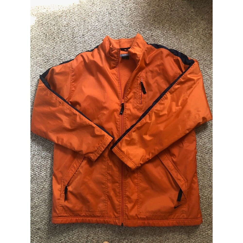 Nike Y2K Fleece Lined XL Orange Jacket Vintage with Zip‎ Pockets